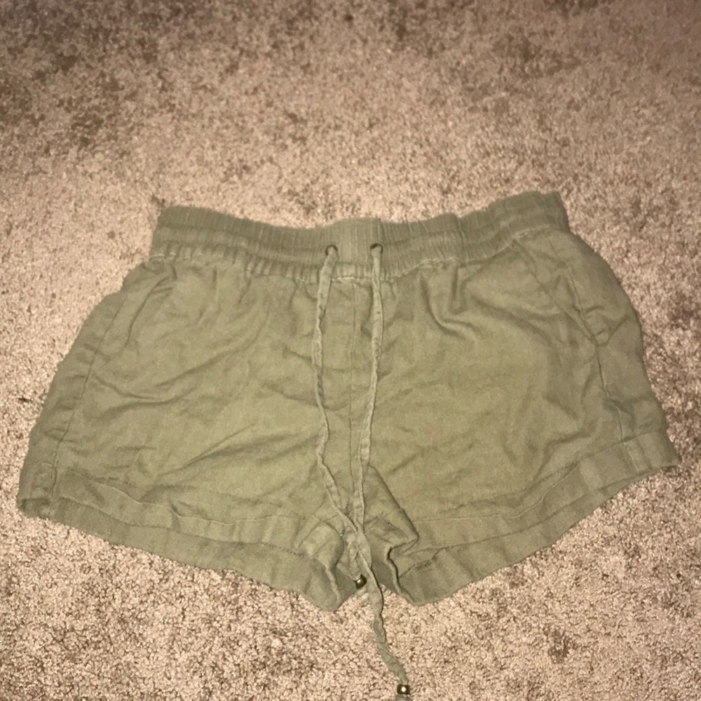 Olive green loose shorts